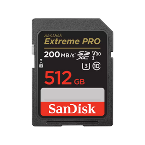 Tarjeta de Memoria SDXC 512GB SanDisk Extreme Pro UHS‑I – V30/U3/Class10 – SDSDXXD‑512G‑GN4IN  