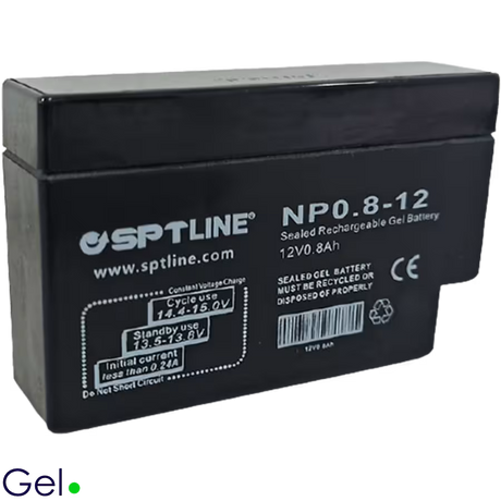 Batería SPTLINE 12V 0.8Ah – Gel Sellada – Libre de Mantenimiento – Larga Vida Útil
