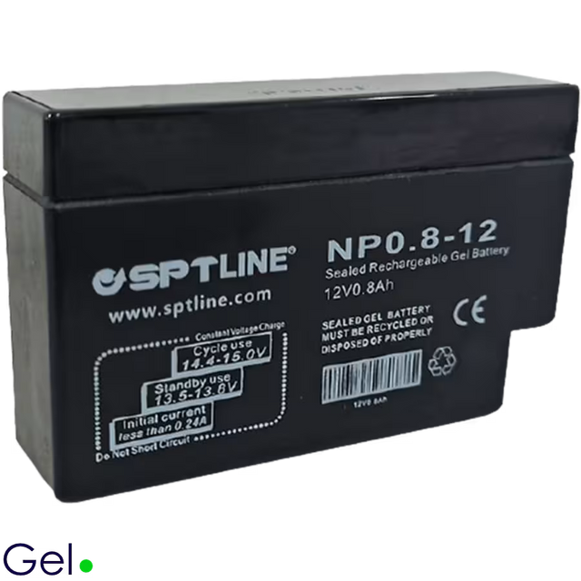 Batería SPTLINE 12V 0.8Ah – Gel Sellada – Libre de Mantenimiento – Larga Vida Útil