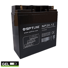 Batería de Gel SPTLINE 12V 20Ah (BAT2012) – Sellada VRLA – Baja Autodescarga – Respaldo para UPS / Equipos Médicos