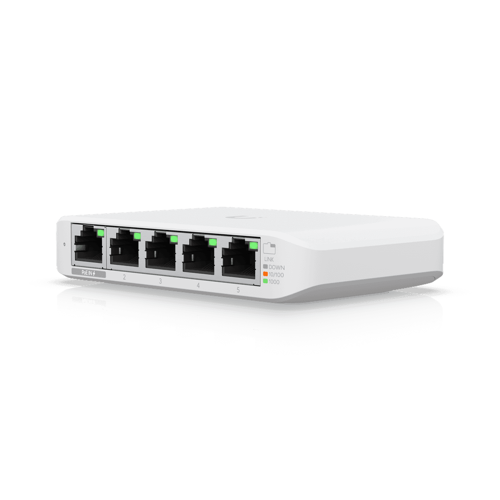 Switch Inteligente 4 Puertos Gigabit 1 PoE+ Ubiquiti UniFi USW Flex Mini – Capa 2 – USW‑Flex‑Mini  