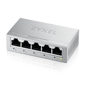 Switch ZyXEL GS105B v5 – 5 puertos – Gigabit – QoS – Fanless – Metal Housing – Plug & Play