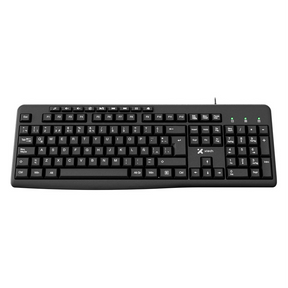 Teclado multimedia Xtech XTK‑140S – Español – USB – 105 teclas – Perfil bajo – Negro