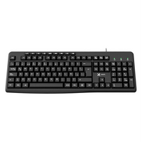 Teclado multimedia Xtech XTK‑140S – Español – USB – 105 teclas – Perfil bajo – Negro