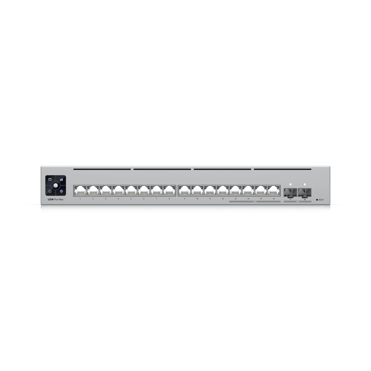 Switch gestionado – Ubiquiti UniFi USW‑Pro‑Max‑16 – 16 puertos – 12 Gigabit Ethernet + 2 SFP+ – PoE – Capa 3 Lite