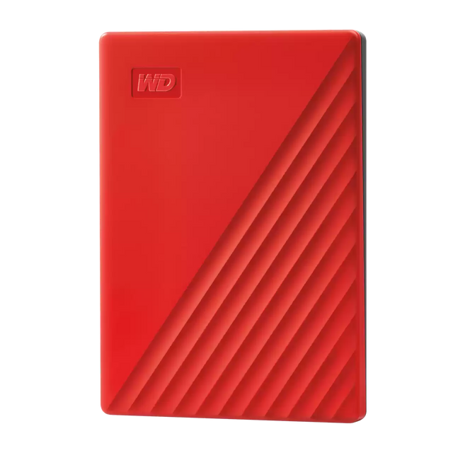 WD My Passport 2TB – Disco Duro Externo Portátil Encriptado – USB 3.2 Gen 1 – Rojo – WDBYVG0020BRD‑WESN