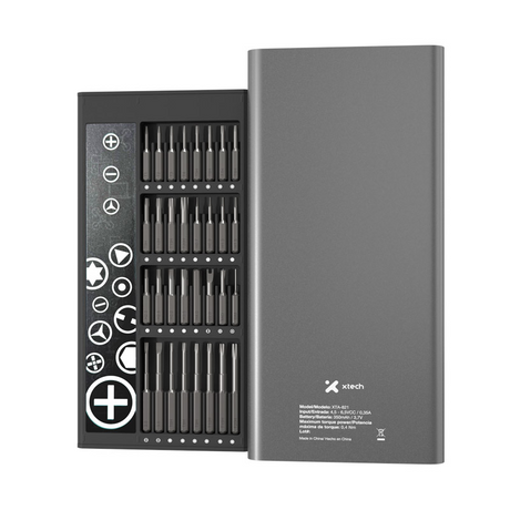 Kit de herramientas 68 en 1 Destornilladores de precisión – Estuche portátil – Negro Xtech XTA‑821