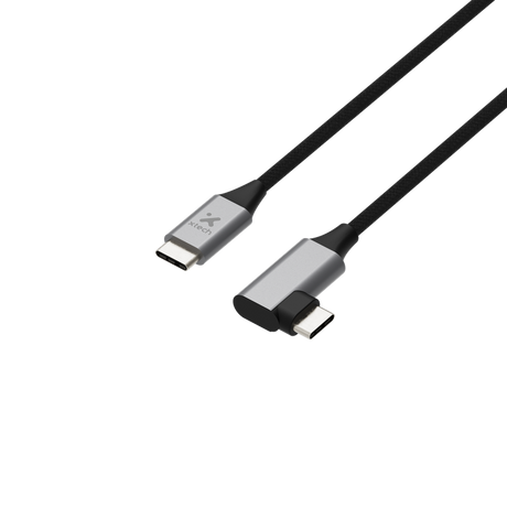 Cable USB‑C 2.0 macho a macho con conector en forma de L – Xtech XTC‑531