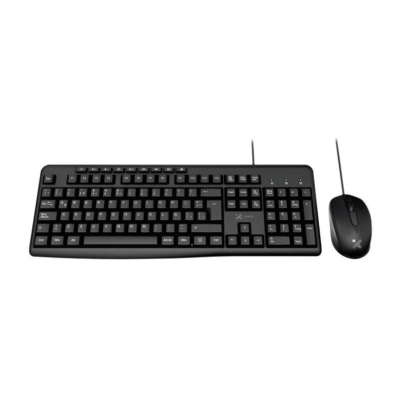 Combo teclado multimedia en español + mouse – Xtech XTK‑302S