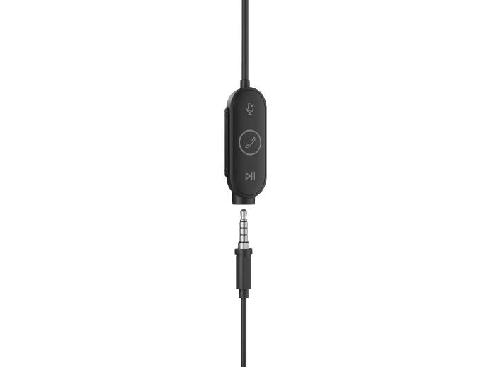 Auriculares Logitech Zone Wired Earbuds – En oreja, cableado 3.5 mm, grafito, 981-001008