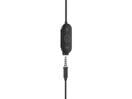 Auriculares Logitech Zone Wired Earbuds – En oreja, cableado 3.5 mm, grafito, 981-001008