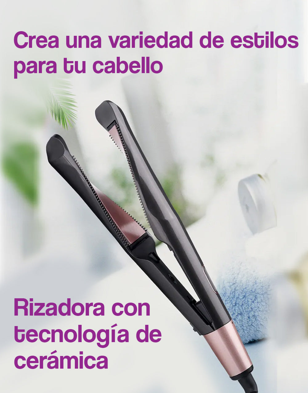 Plancha rizadora  y alisador para cabello