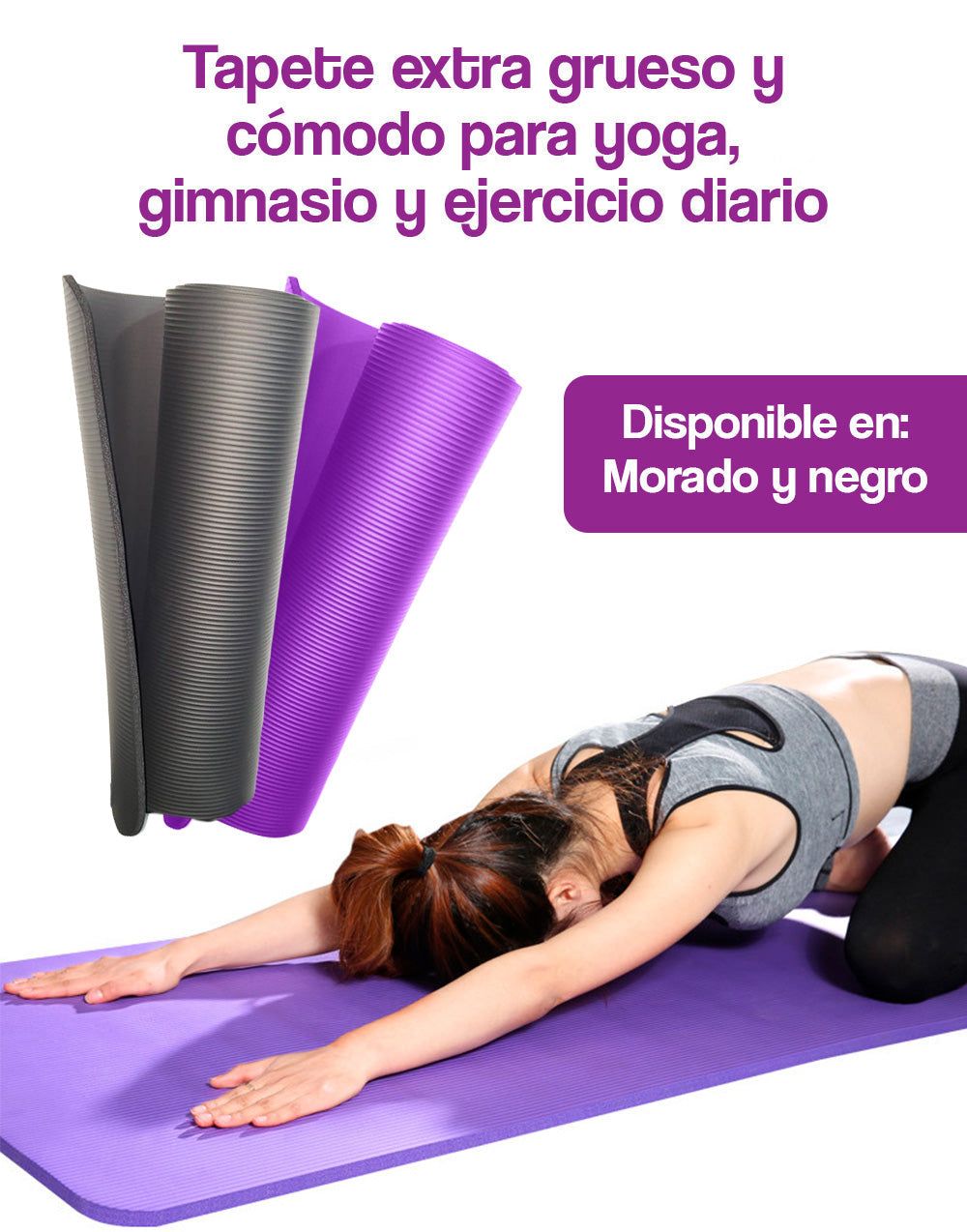 Colchoneta para ejercicios de  yoga 185*80*1 cm
